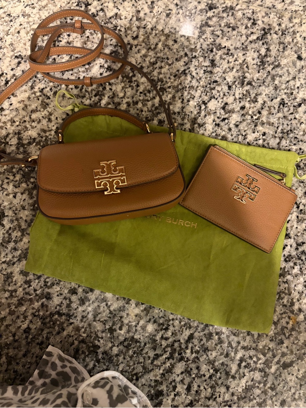 Tory Burch Tan/Brown Leather Crossbody with Card Case